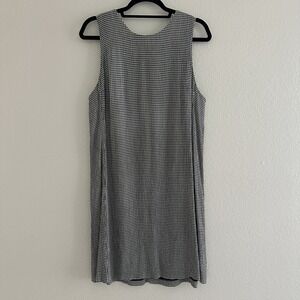 Vtg‎ 90s Gingham Shift Dress Size 8/10? Black White Seersucker Express